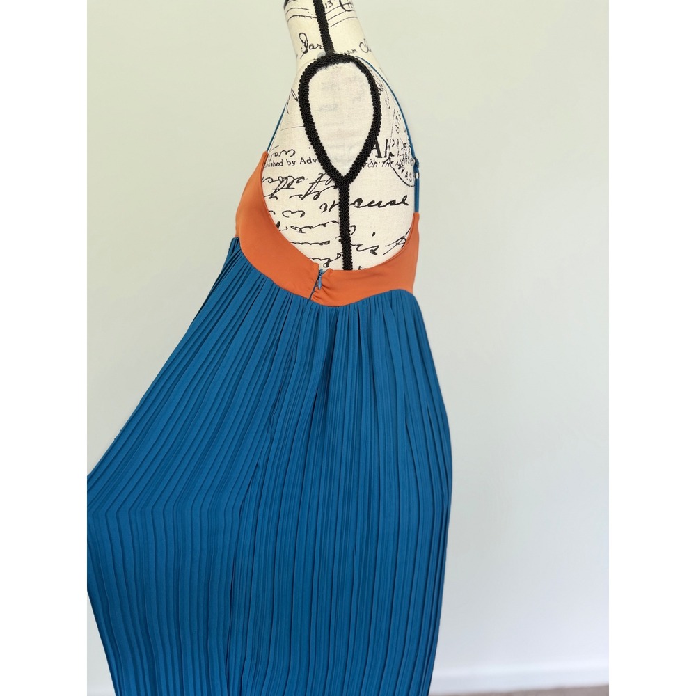 Nasty Gal Collection Plisse Wide Leg Jumpsuit Teal Orange Two Tone Size 4‎ - Picture 16 of 16